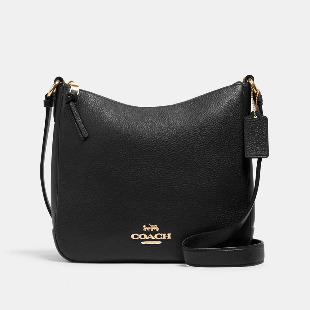 Black leather coach bag